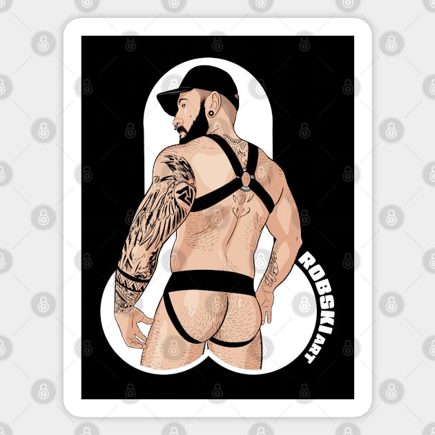 Adam Jock full colour - dark tee Magnet by RobskiArt